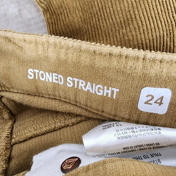 Volcom Stoned  Straight Corduroy Pants Caramel Size 24 - Picture 4 of 16